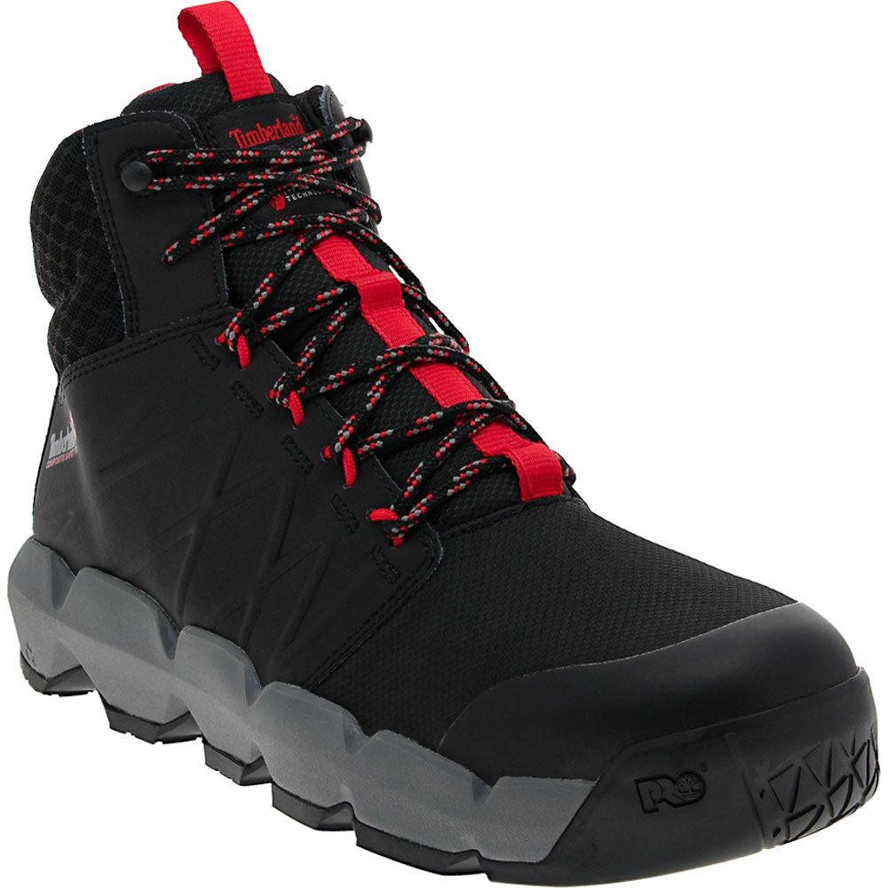 Timberland PRO Morphix 6in Composite Toe Work Boots - Mens Black Red