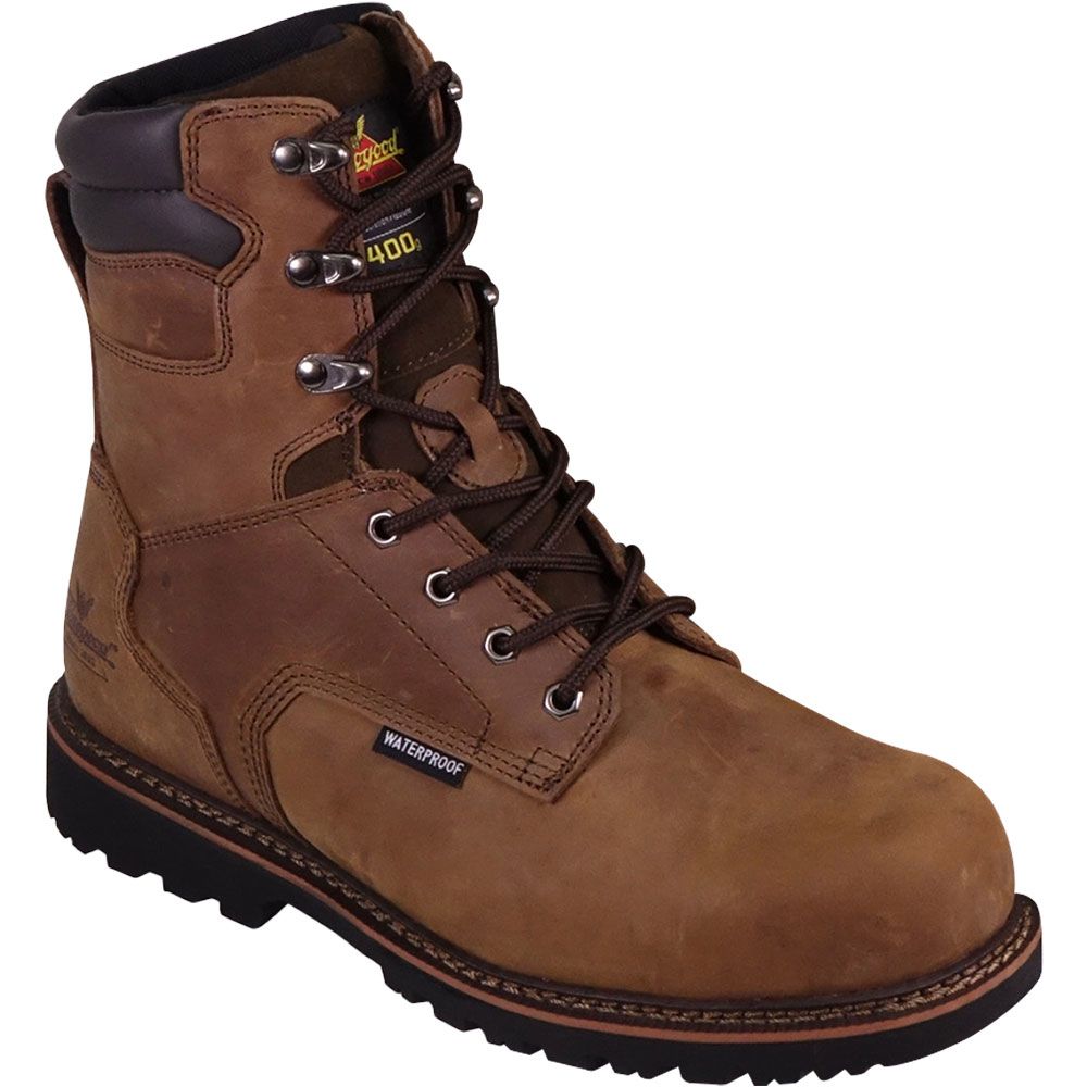 Thorogood 804-3238 Vseries Ins WP 8" Composite Toe Work Boots - Mens Brown Crazyhorse