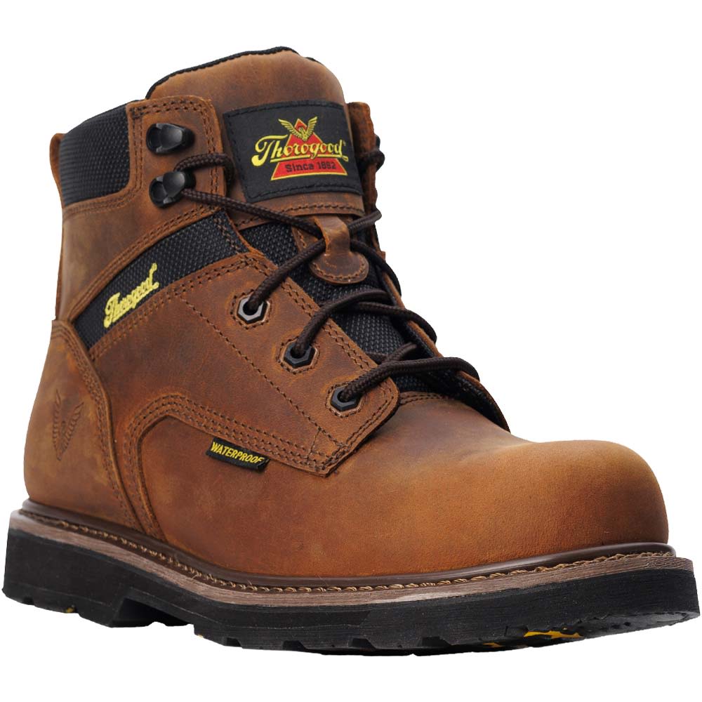 Thorogood Job Site 6" 804-4143 Safety Toe Work Boots - Mens Brown