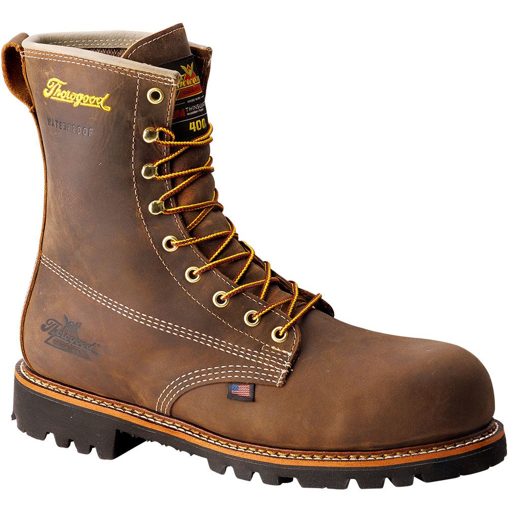 Thorogood 804-4520 Legacy Ins 8" Safety Toe Work Boots - Mens Crazyhorse