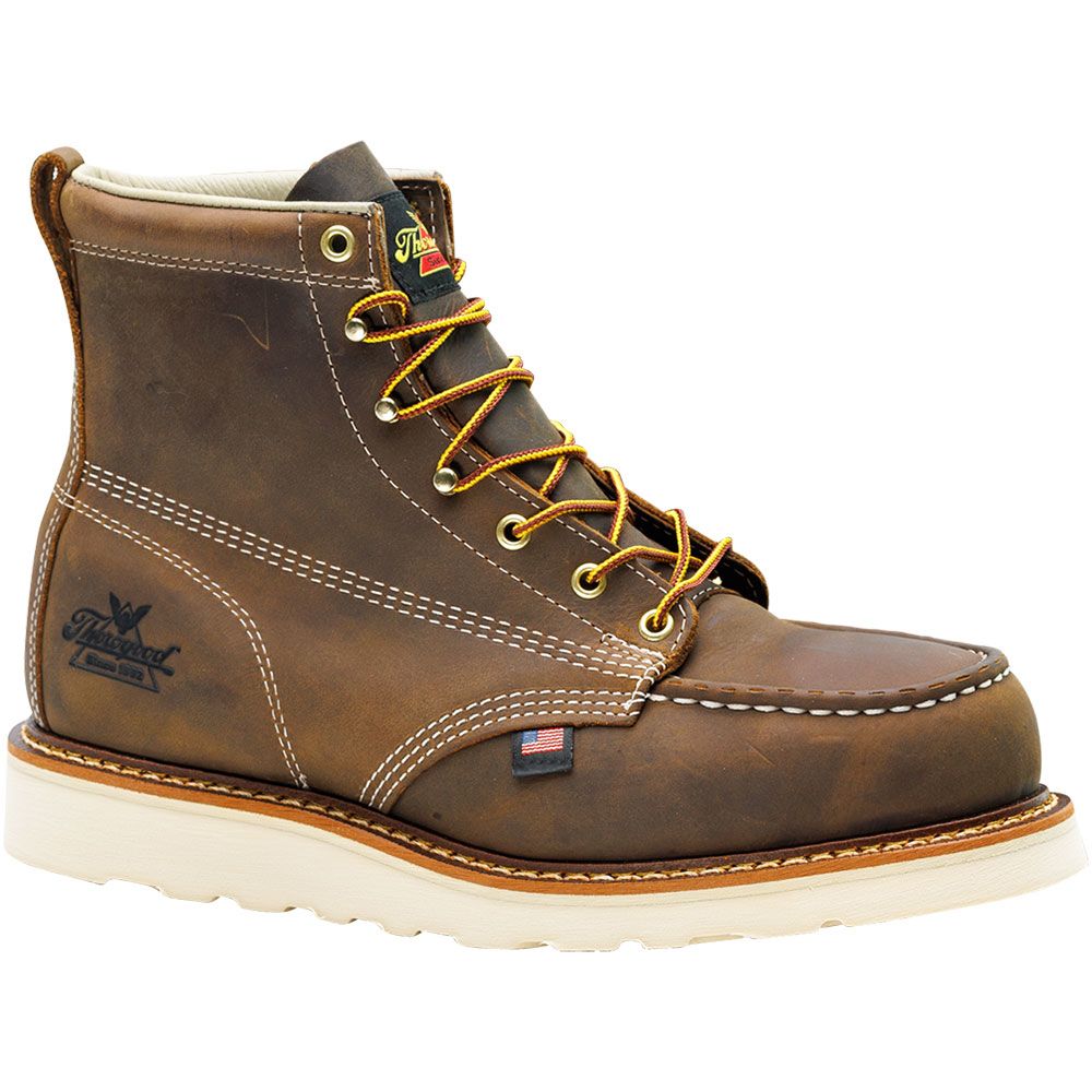 Thorogood 804-4575 Heritage Moc 6" Steel Toe Work Boots - Mens Brown