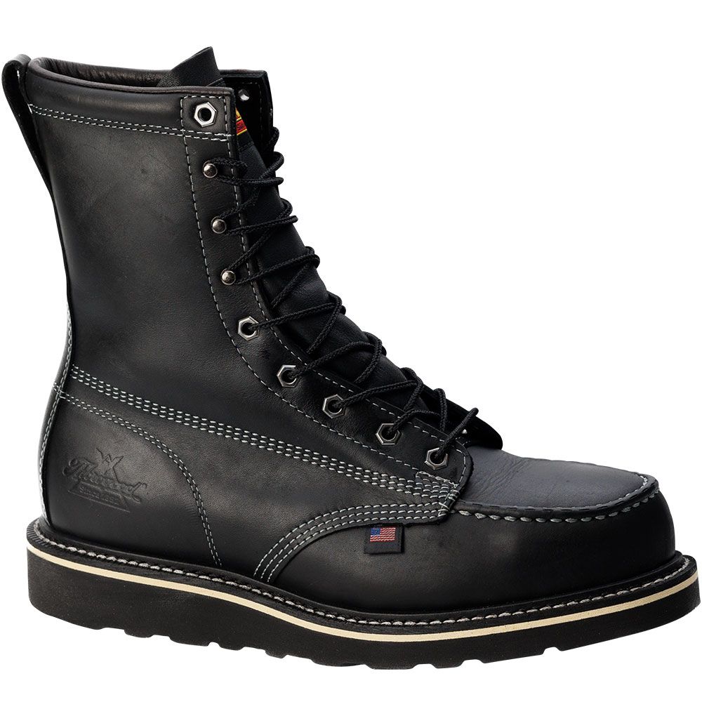 Thorogood 804-6208 Midnight 8" Safety Toe Work Boots - Mens Black