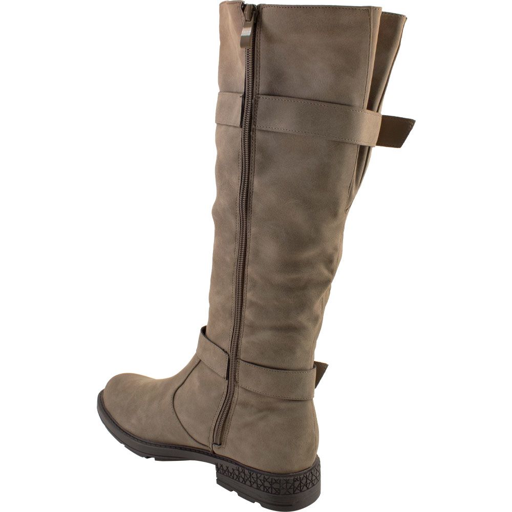 Two Lips Too Jordy Tall Dress Boots - Womens Taupe Back View