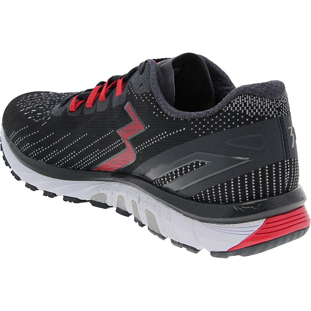 361 Degrees Strata Running Shoes - Mens Ebony Risk Red Back View