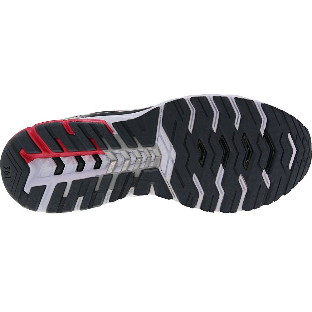 361 Degrees Strata Running Shoes - Mens Ebony Risk Red Sole View