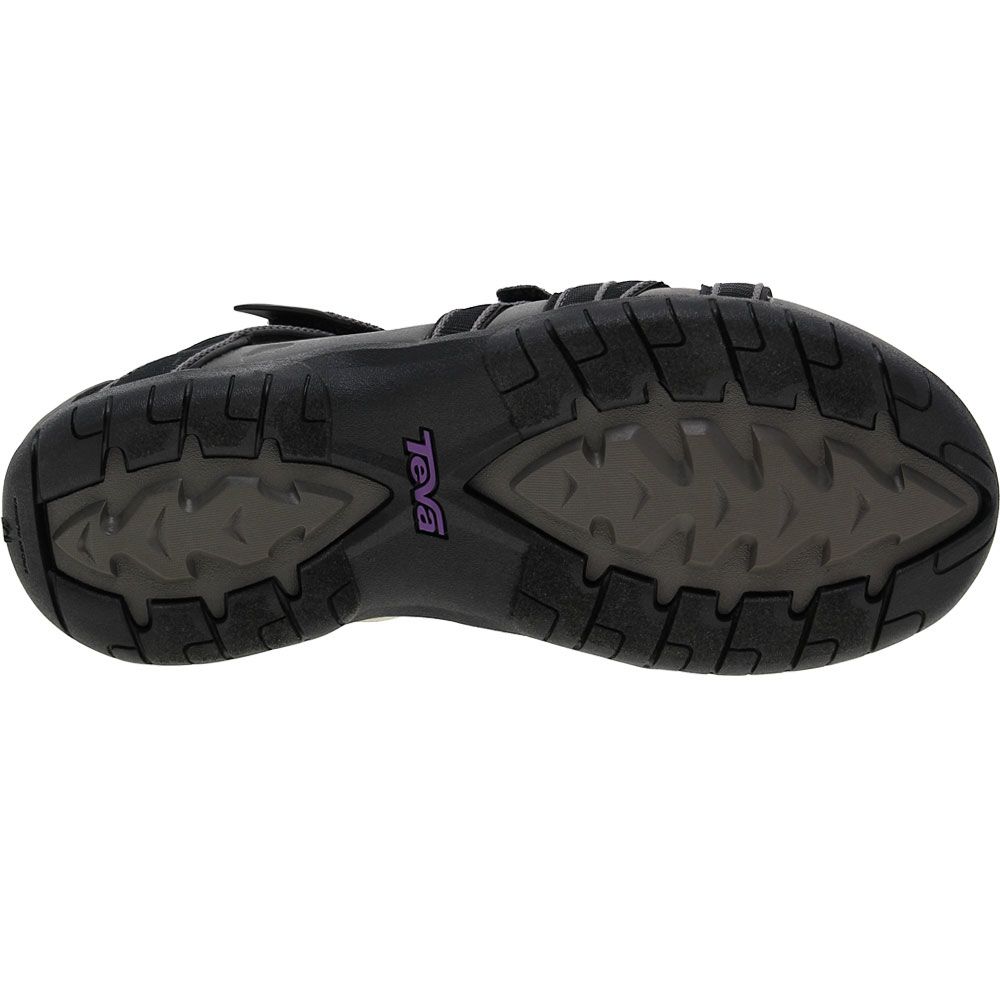 Teva Tirra Outdoor Sandals - Womens Black Grey Sole View