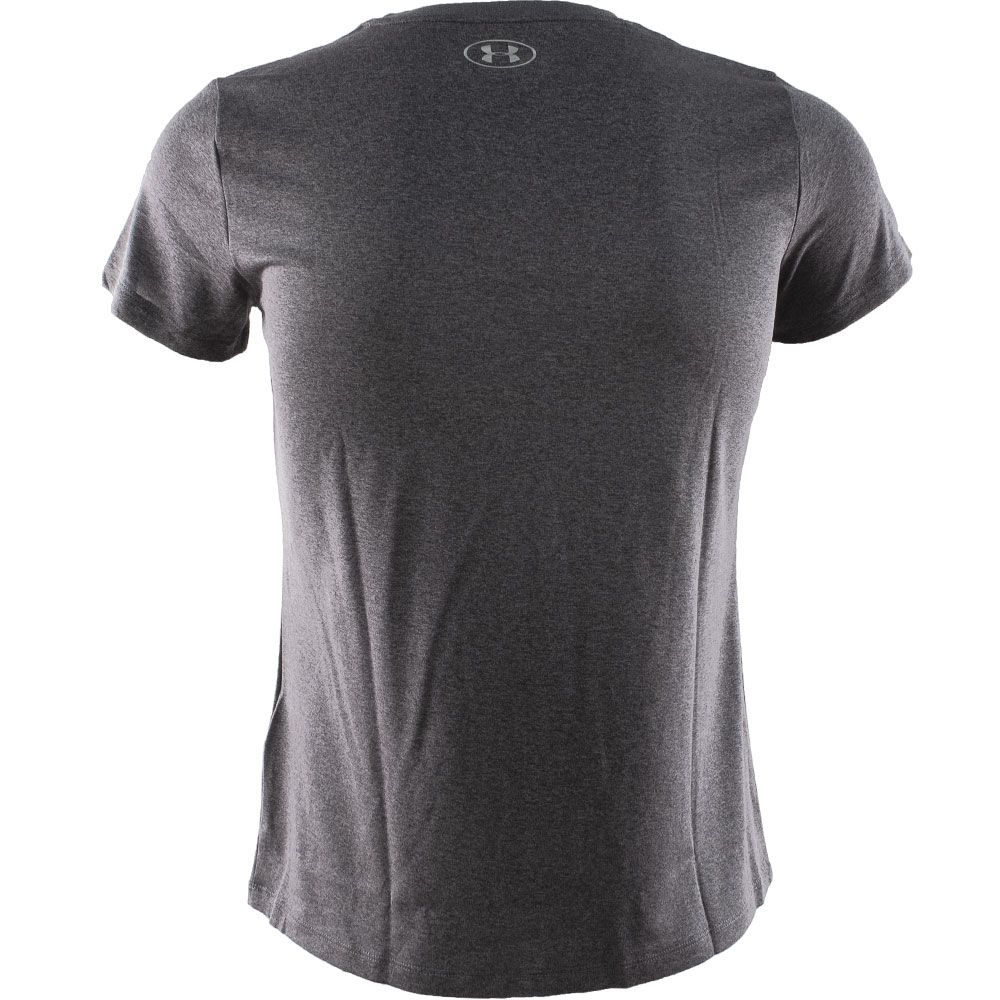 Under Armour Tech V Neck T Shirts - Womens Carbon Heather View 2