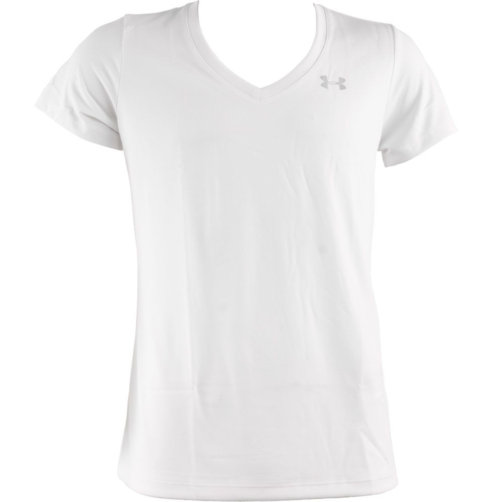Under Armour Tech V Neck T Shirts - Womens White