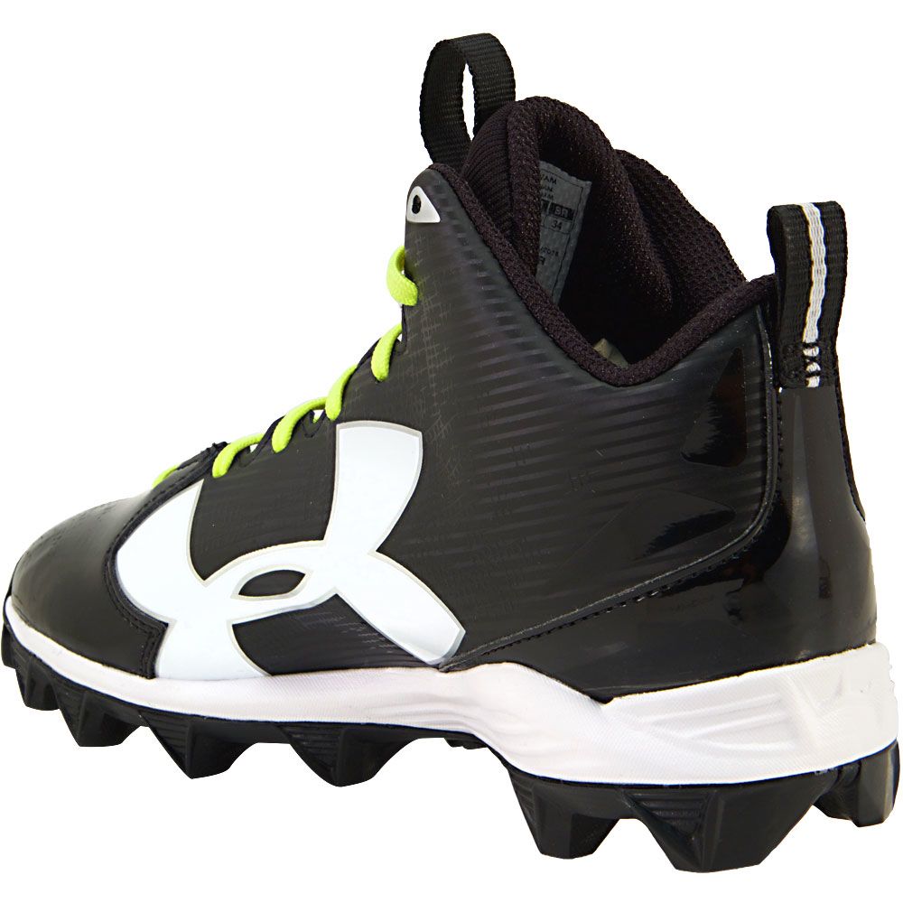 Under Armour Crusher Rm Football Cleats - Boys Black White Back View