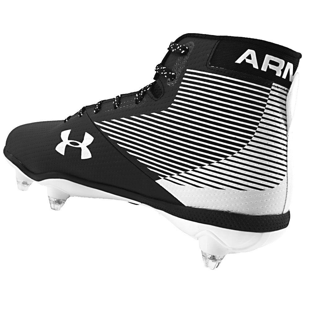 Under Armour Hammer Detachable Football Cleats - Mens Black White Back View