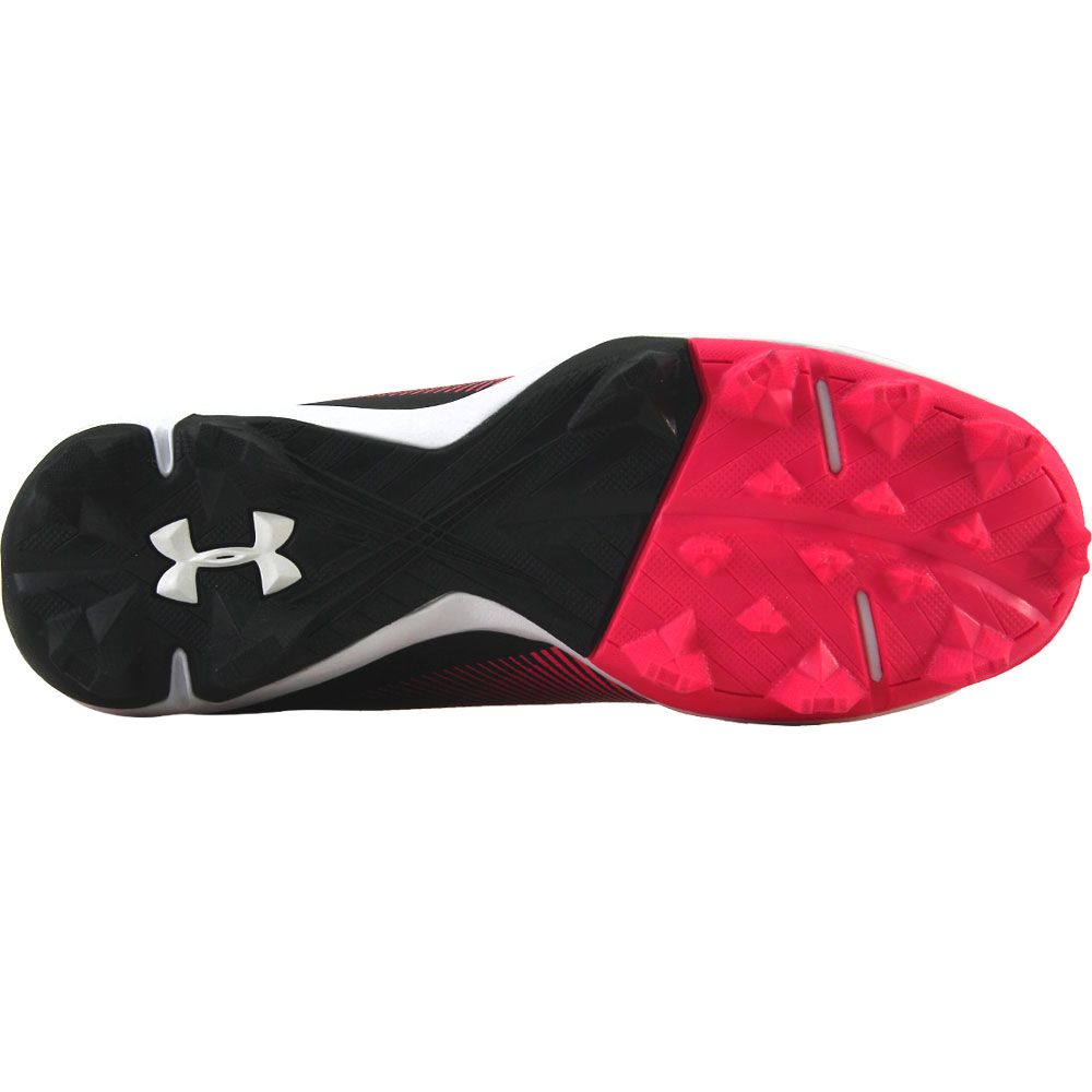 Under Armour Leadoff Low Rm Kids Baseball Cleats Black Pink Sole View