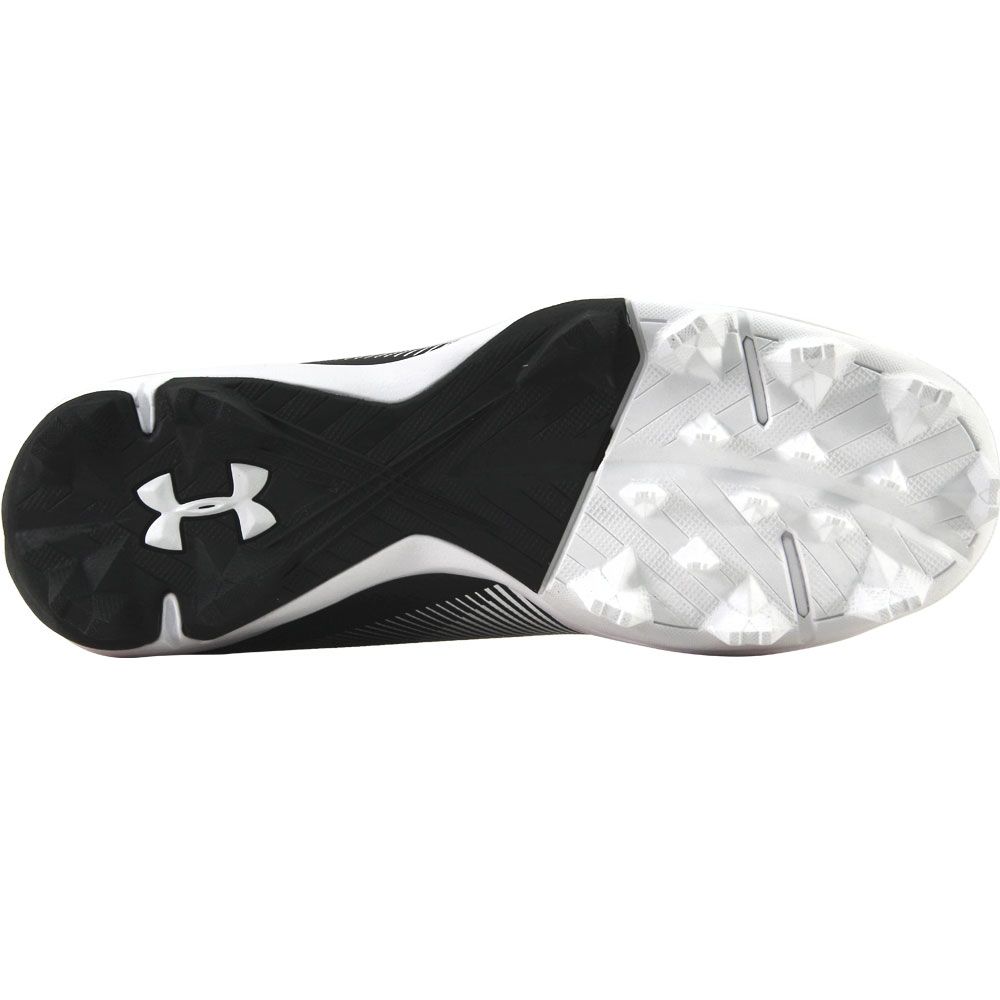 Under Armour Leadoff Low Rm Kids Baseball Cleats Black White Sole View