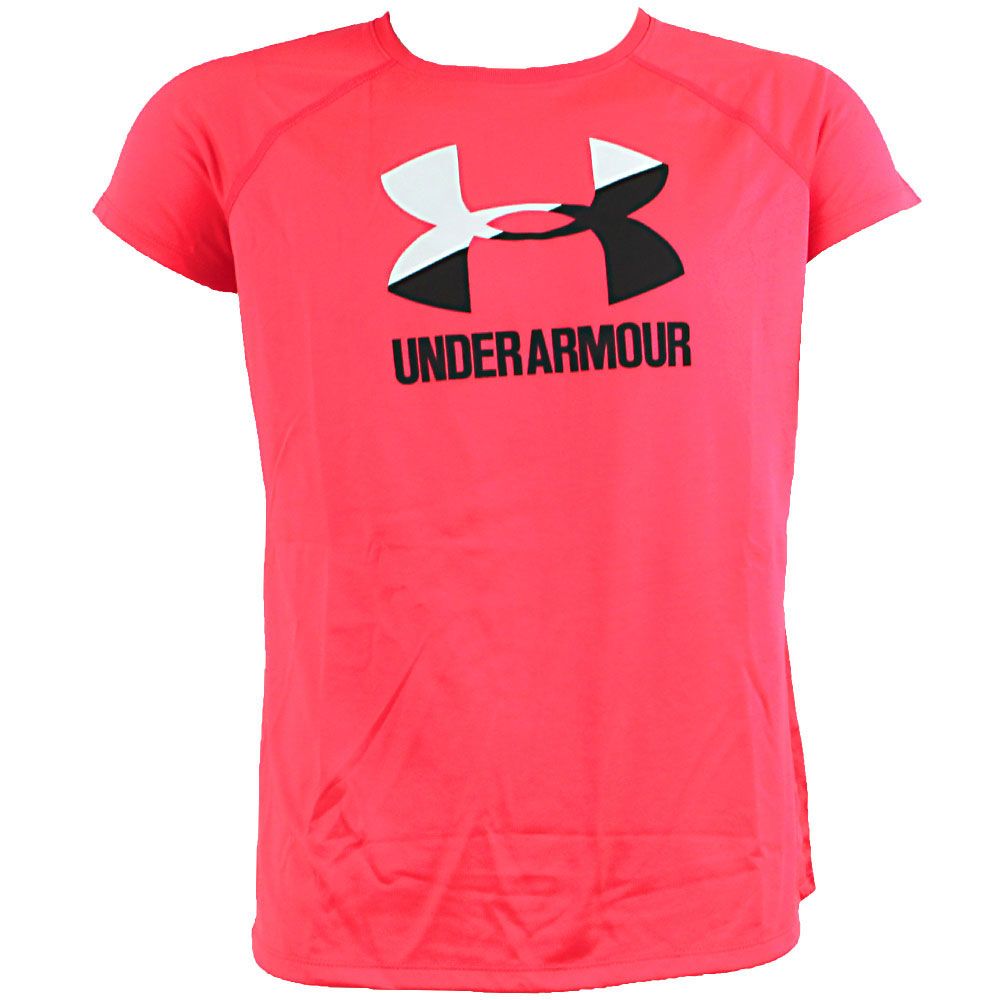 Under Armour Solid Big Logo SS T Shirts - Boys | Girls Pink White