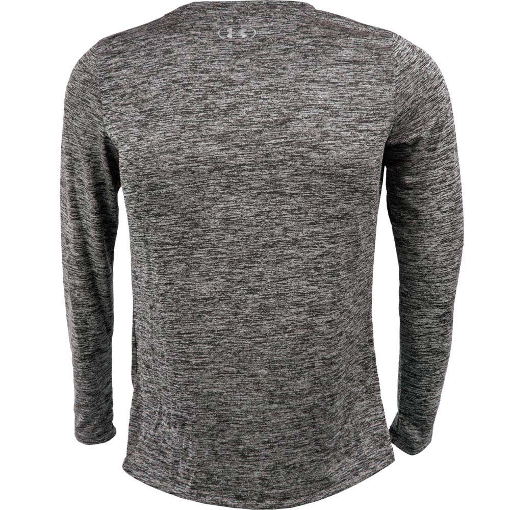 Under Armour Tech LS Crew Neck Twis T Shirts - Womens Black Silver View 2