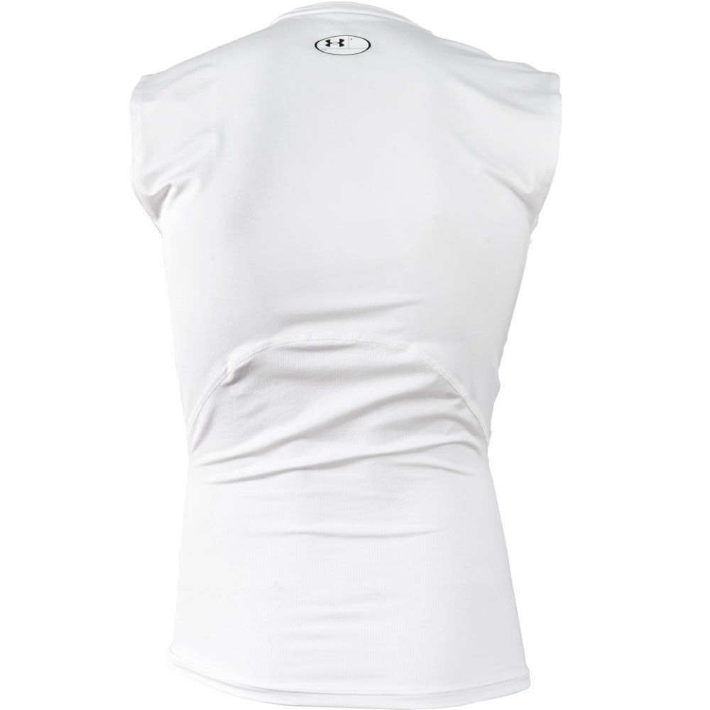 Under Armour HeatGear Armour Compression Sleeveless Shirt - Mens White View 2