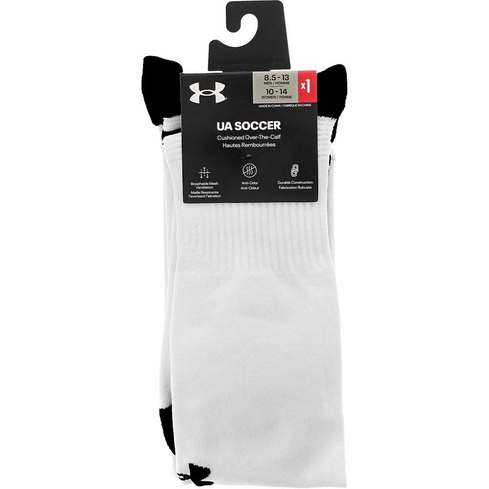 Under Armour UA Soccer Over The Calf Socks White View 2