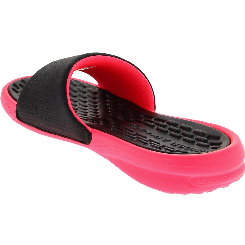 Under Armour Playmaker Fixed Sl Slide Sandals - Womens Black Pink Back View
