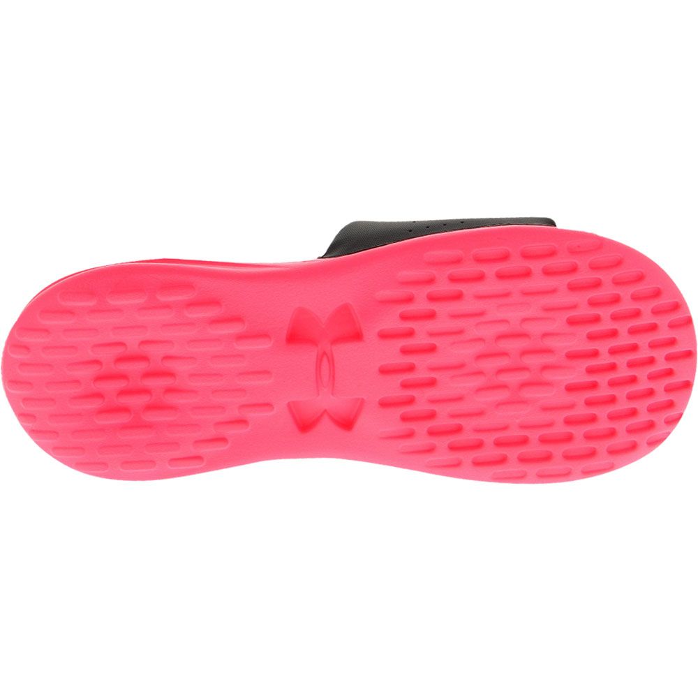 Under Armour Playmaker Fixed Sl Slide Sandals - Womens Black Pink Sole View