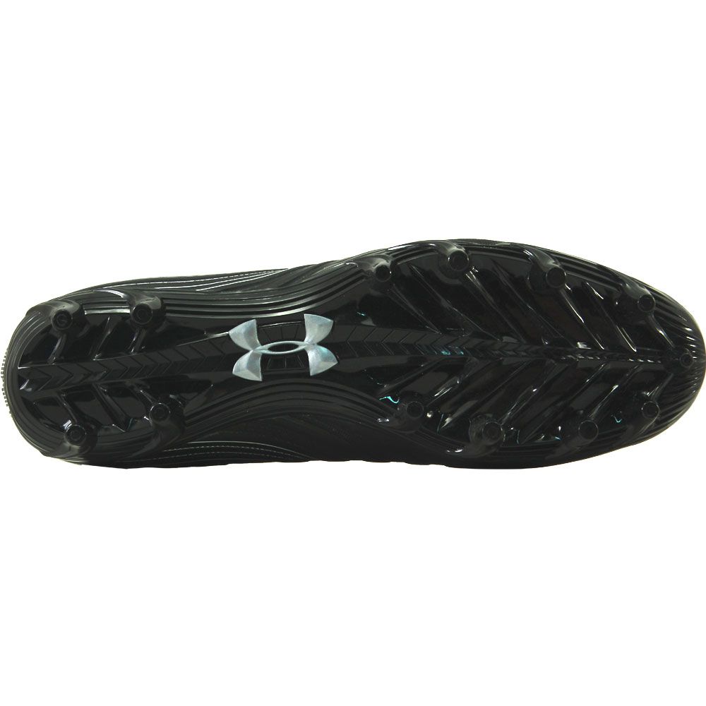 Under Armour Nitro Mid Mc Football Cleats - Mens Black White Sole View