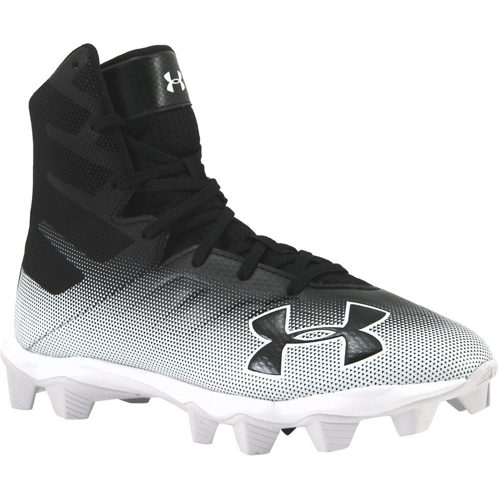 Under Armour Highlight Rubber Molded Football Cleats - Boys Black White