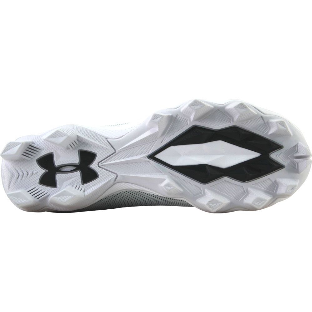 Under Armour Highlight Rubber Molded Football Cleats - Boys Black White Sole View