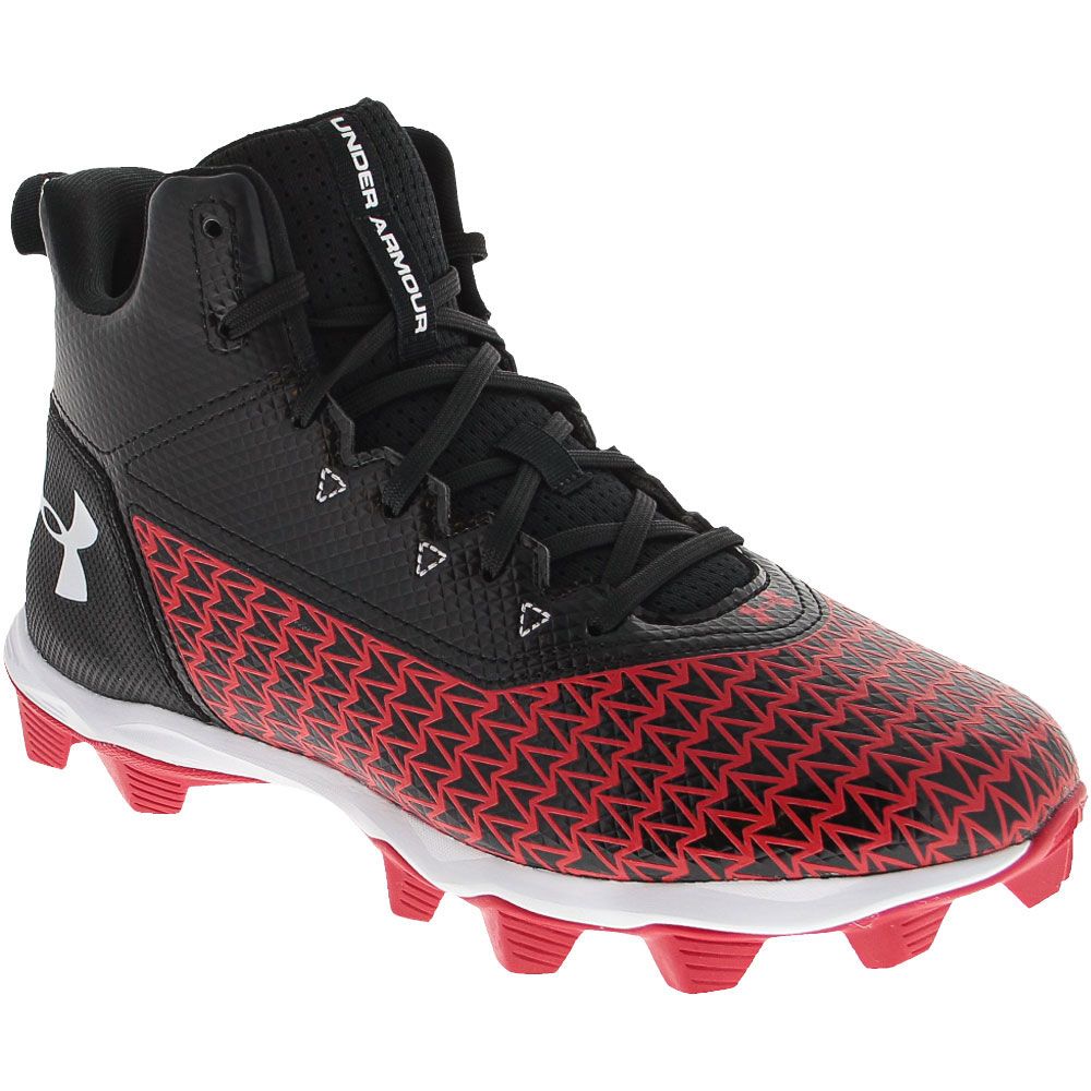 Under Armour Hammer Mid Rm Football Cleats - Mens Black Red