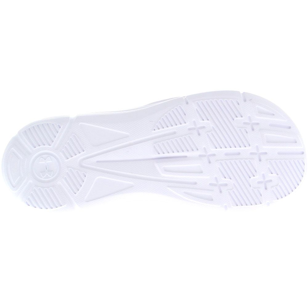 Under Armour Ignite Pip Slide Sandals - Womens White Pink Sole View
