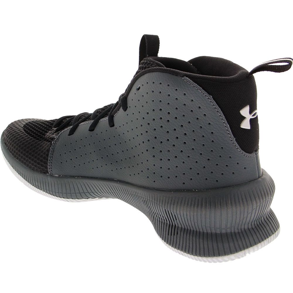 Under Armour Jet Basketball Shoes - Mens Black White Grey Back View