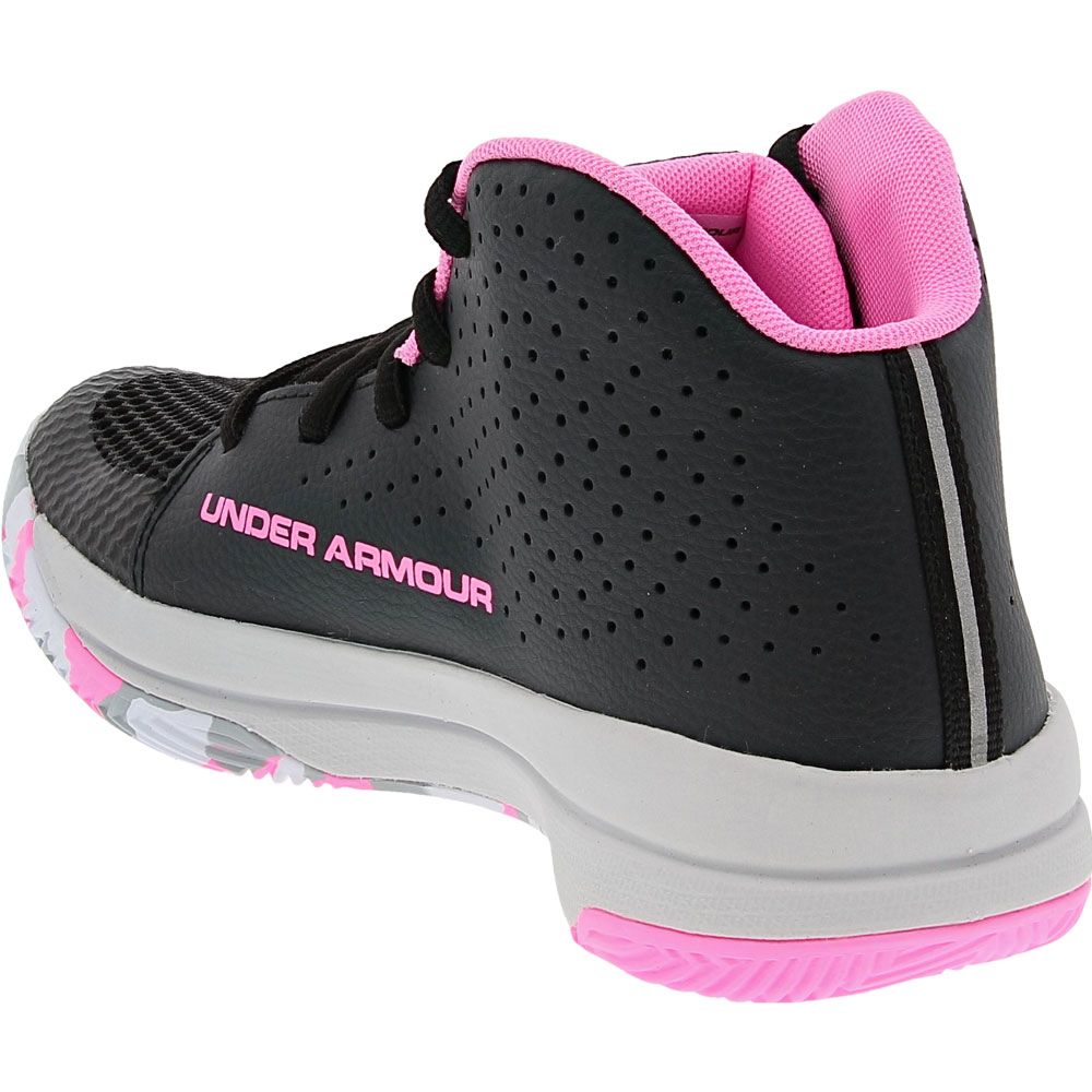 Under Armour Jet 2019 Gs Basketball - Girls Black Pink Back View