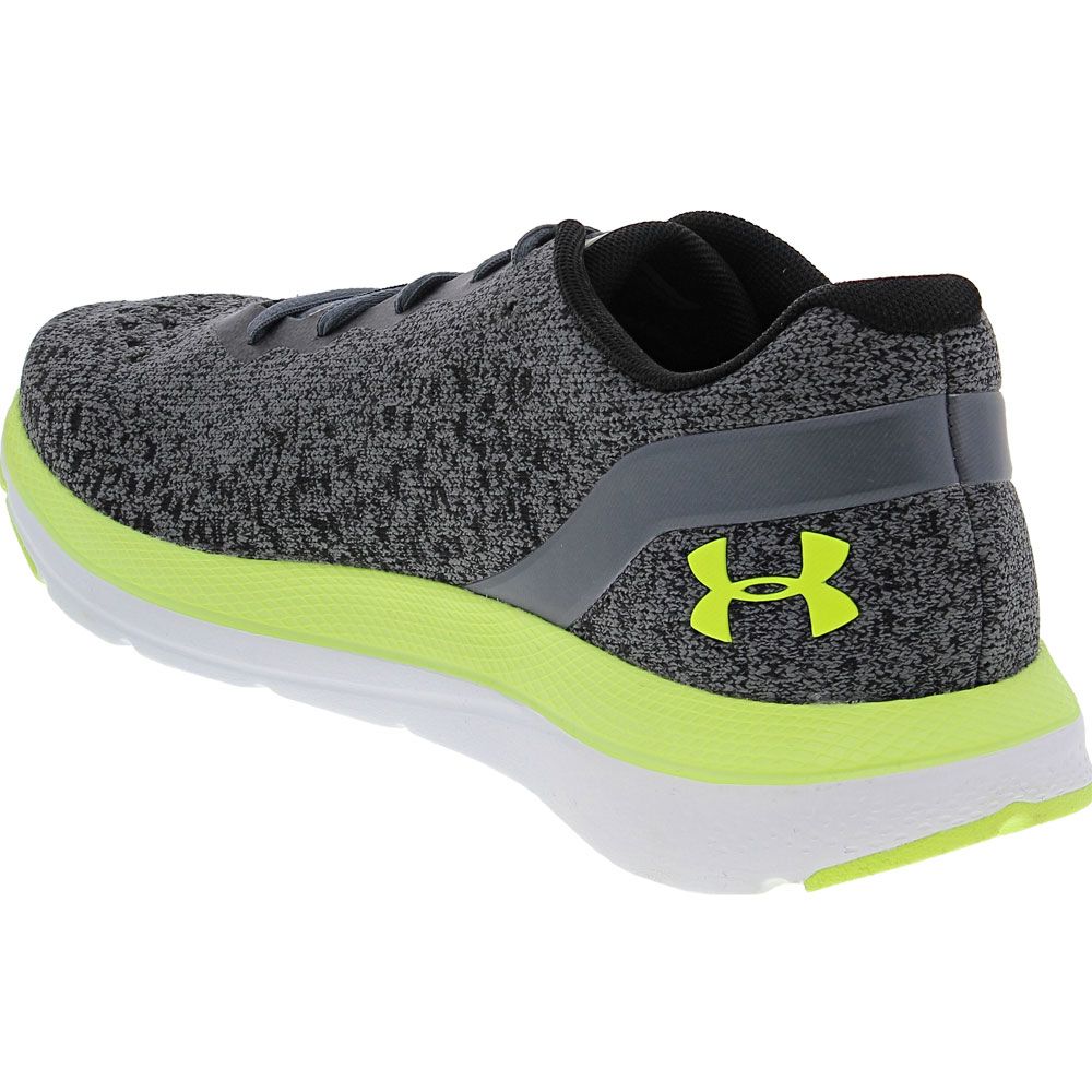 Under Armour Charged Impulse Knit Running Shoes - Mens Grey Purple Back View