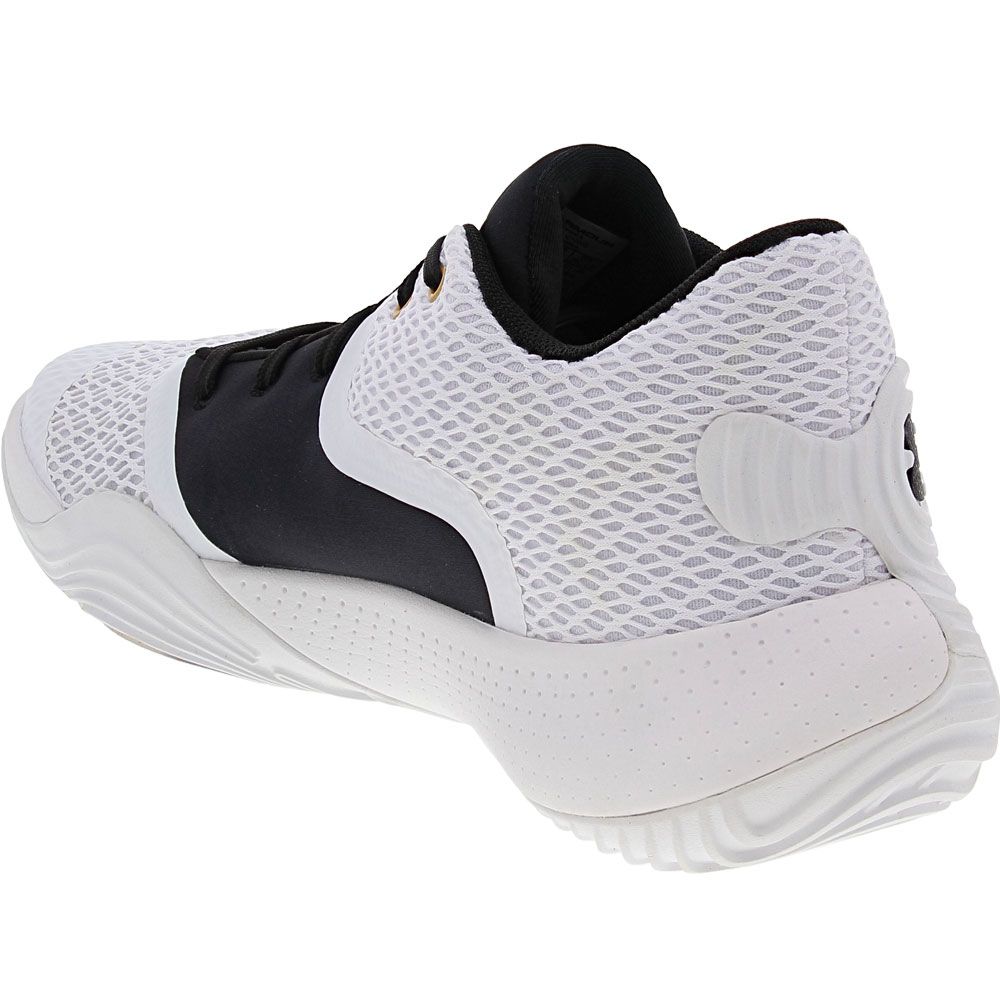 Under Armour Spawn 2 Basketball Shoes - Mens White Black Back View