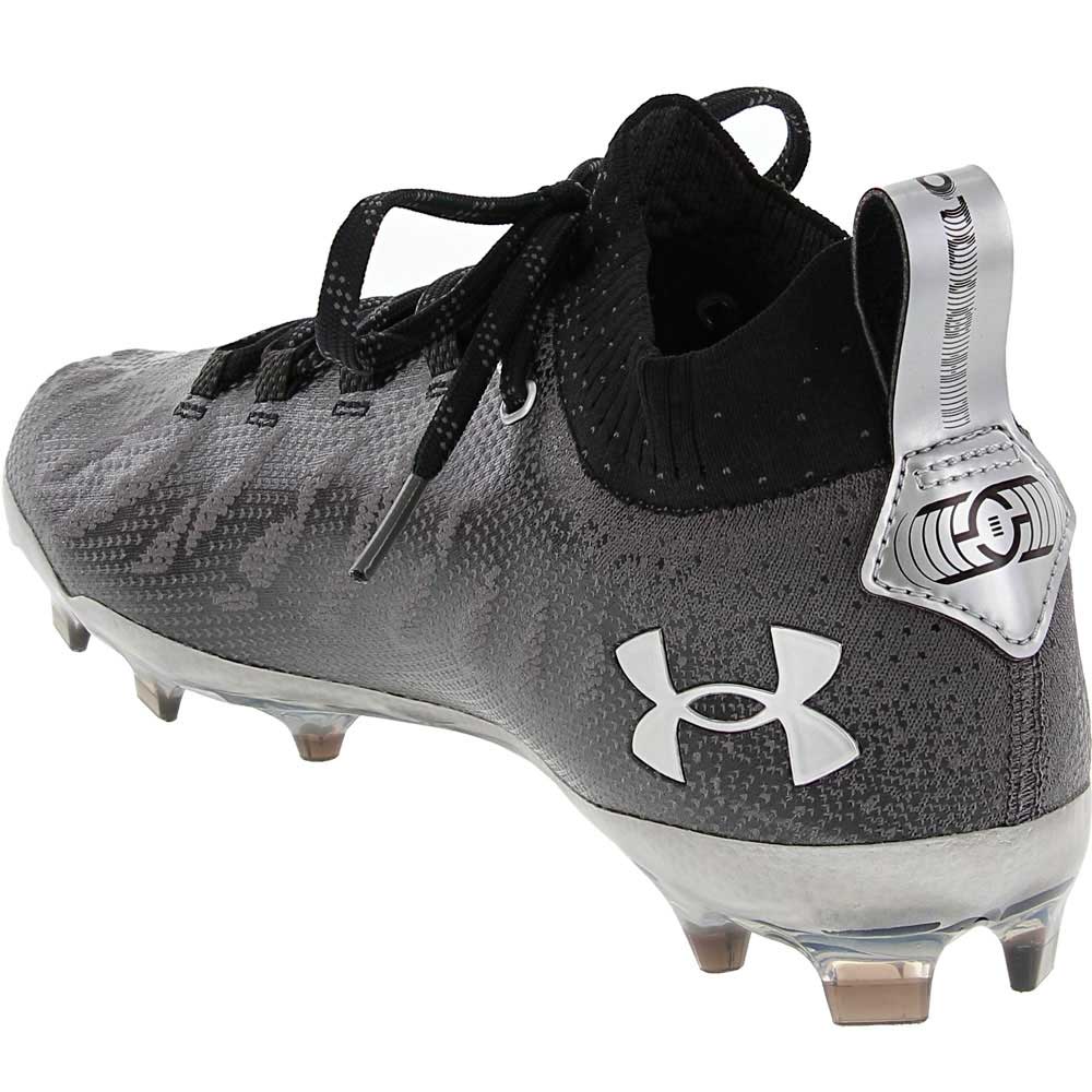 Under Armour Spotlight Lux Mc Football Cleats - Mens Black Silver Back View