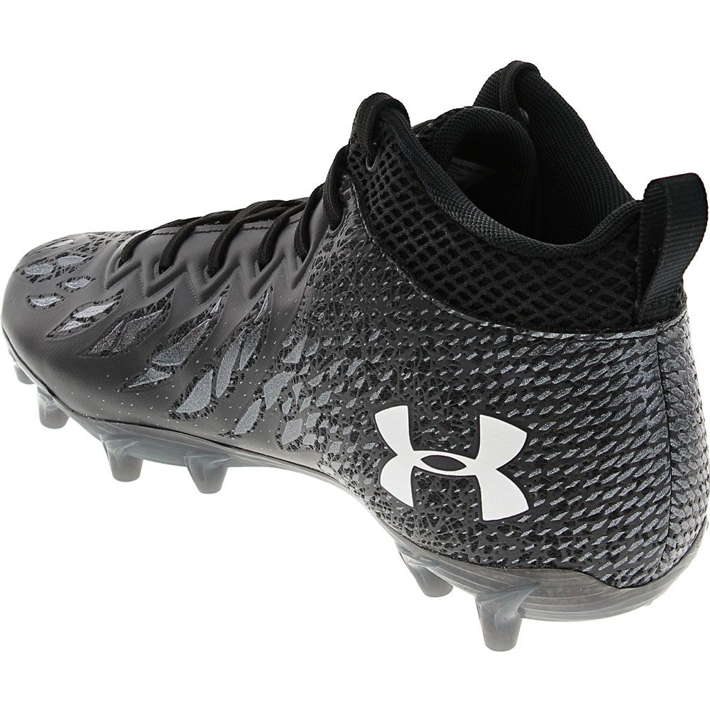 Under Armour Spotlight Select Mid Football Cleats - Mens Black Back View