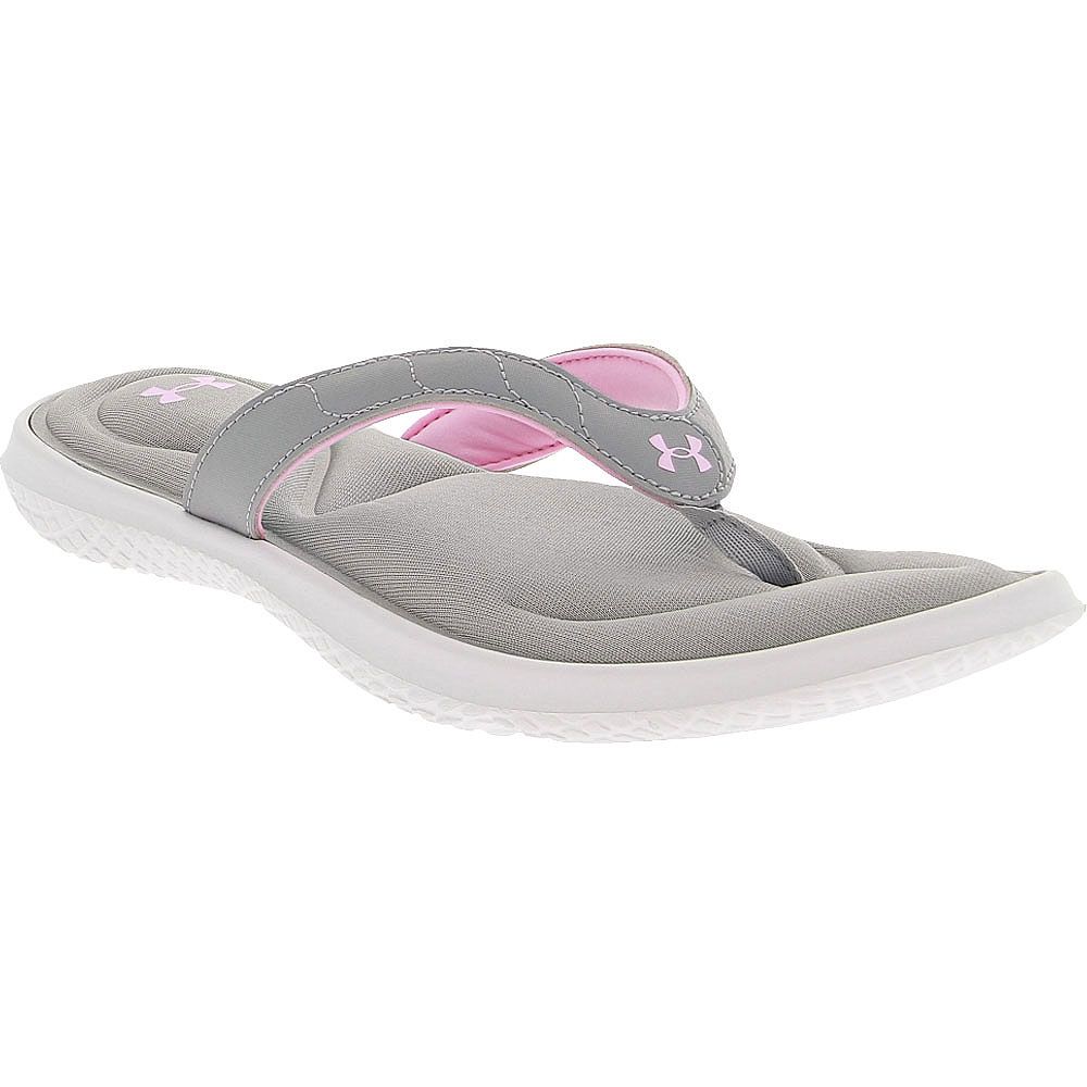 Under Armour Marbella 7 T Flip Flops - Womens White Grey Pink