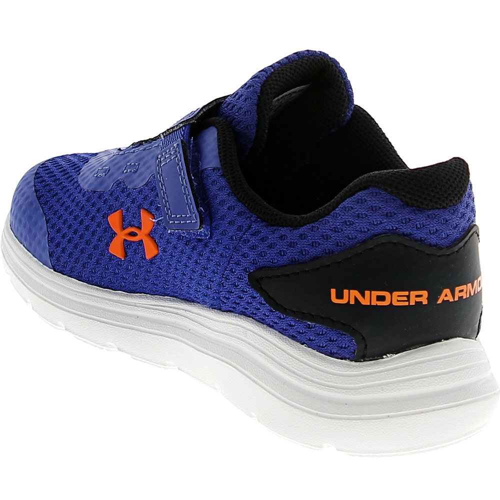 Under Armour Surge 2 Ac Rn Athletic Shoes - Baby Toddler Blue White Orange Back View