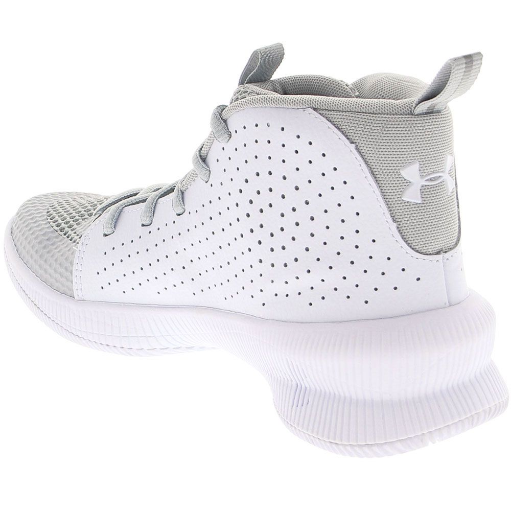 Under Armour Jet Basketball Shoes - Womens White Grey Back View