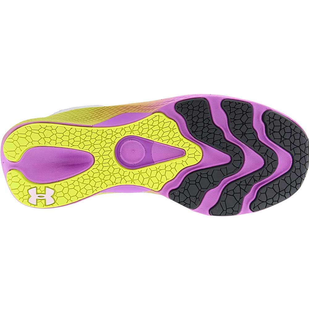 Under Armour Charged Pulse Running Shoes - Womens Grey Purple Sole View