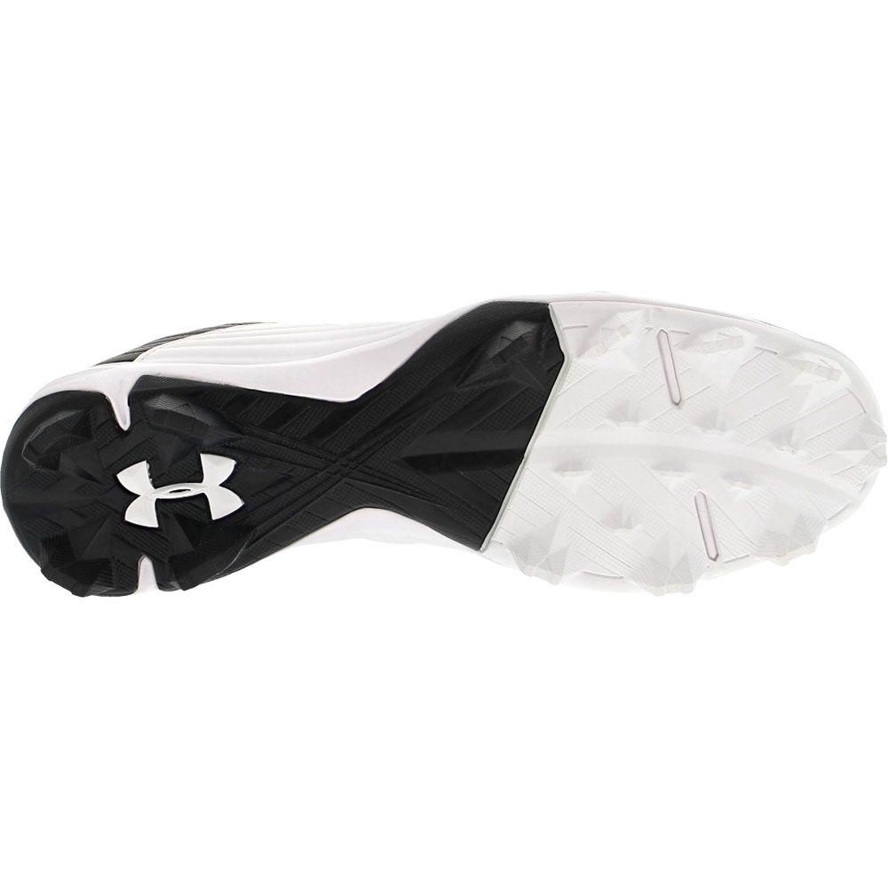 Under Armour Leadoff Low Rm Baseball Cleats - Mens Black White Sole View