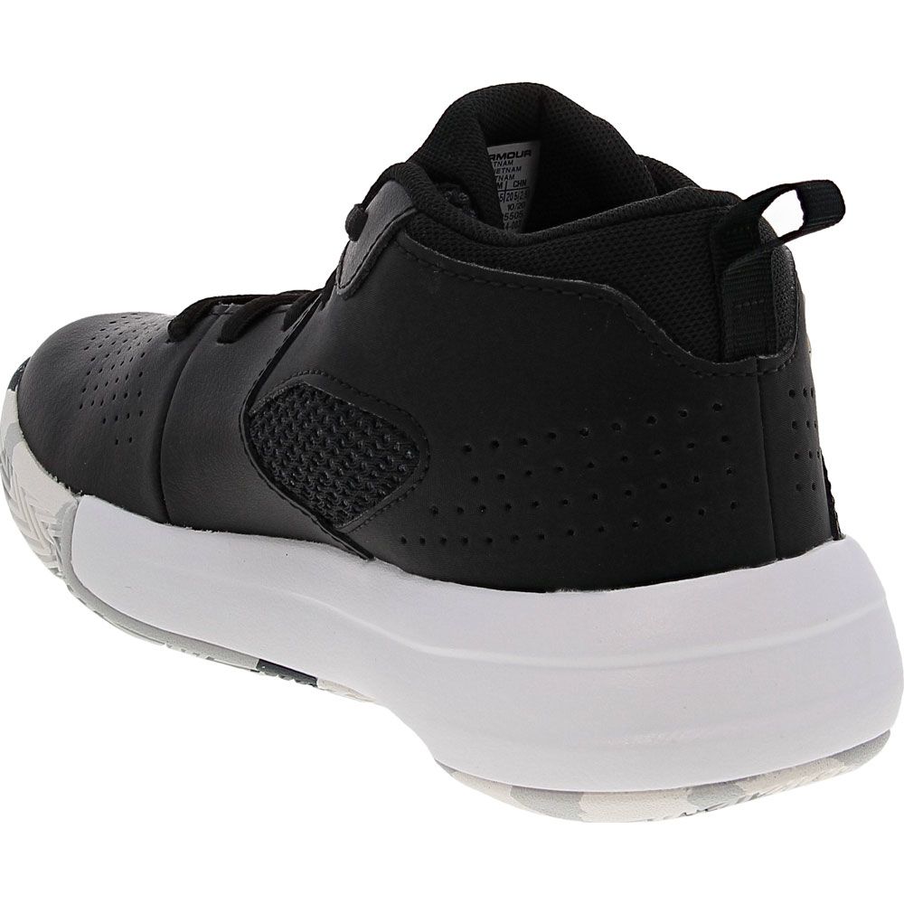 Under Armour Lockdown 5 Ps Basketball - Boys Black White Back View