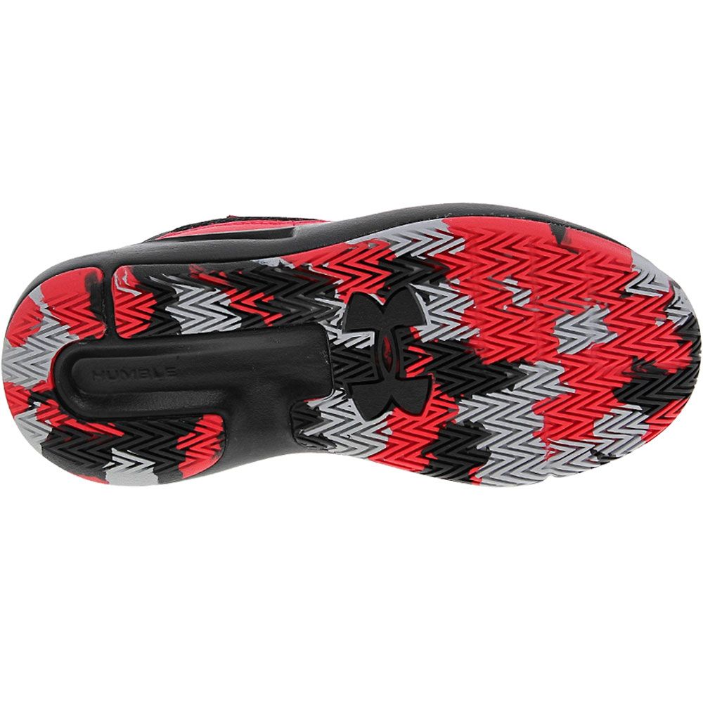 Under Armour Lockdown 5 Ps Basketball - Boys Red Black Sole View