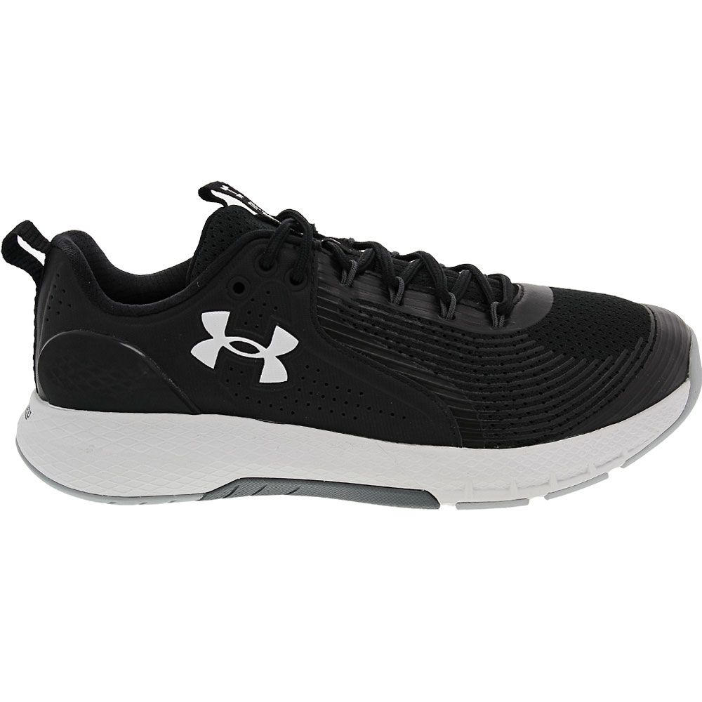 Under Armour Charged Commit TR 3 Training Shoes - Mens Black White Side View
