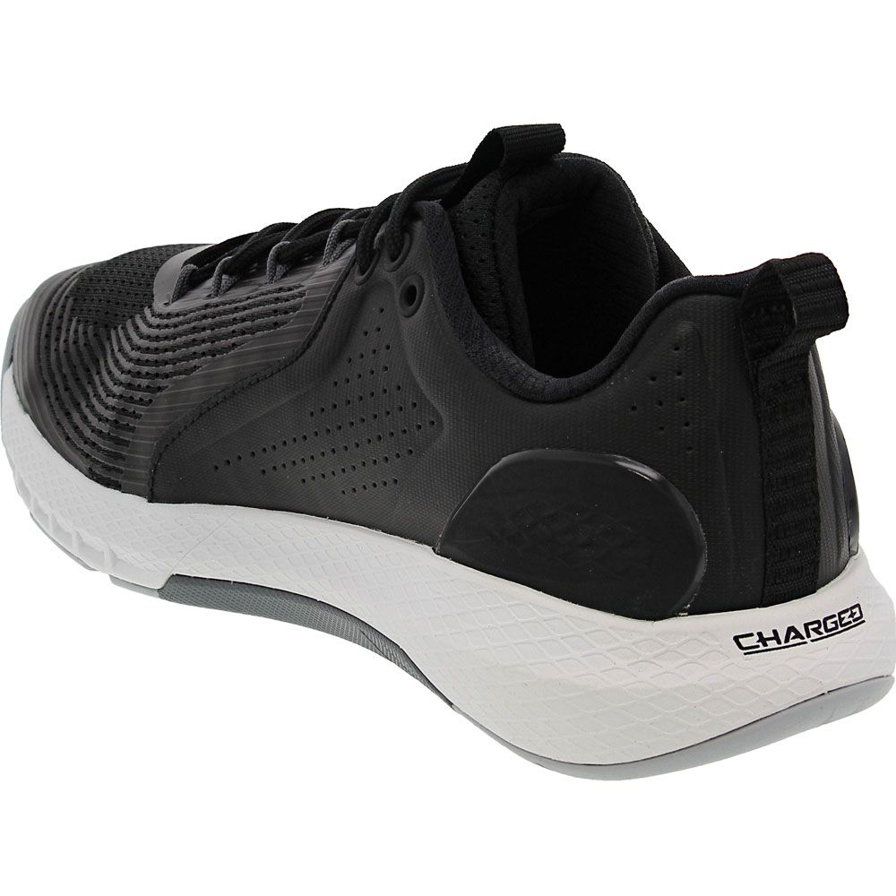 Under Armour Charged Commit TR 3 Training Shoes - Mens Black White Back View