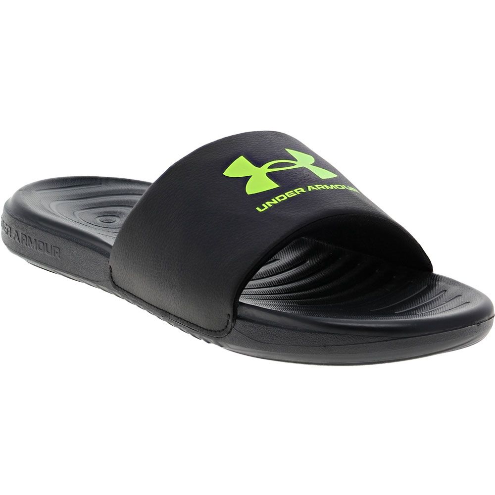Under Armour Ansa Fix Sl Slide Sandals - Mens Black Lime Green