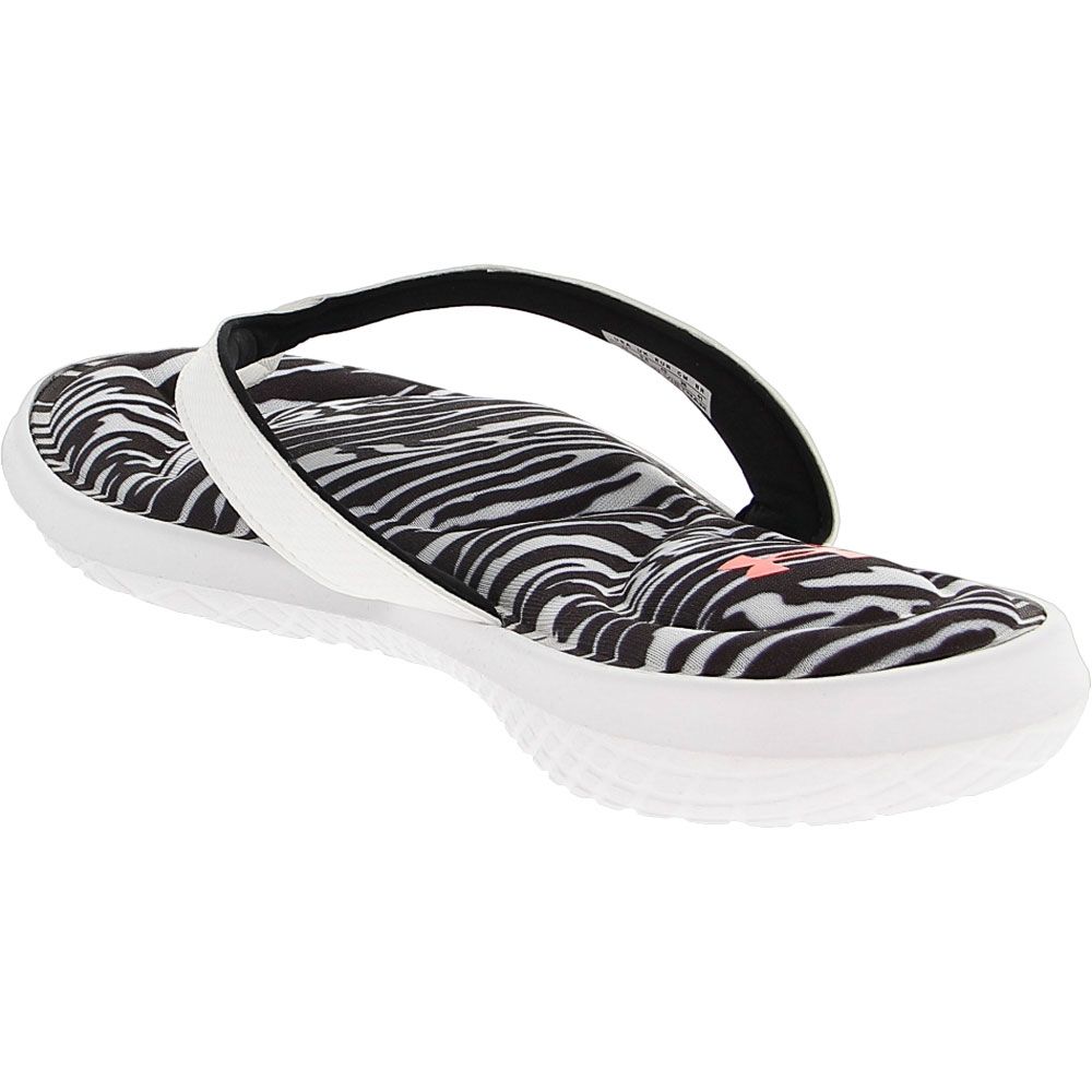 Under Armour Marbella VII Graphic F Water Sandals - Womens Black White Back View
