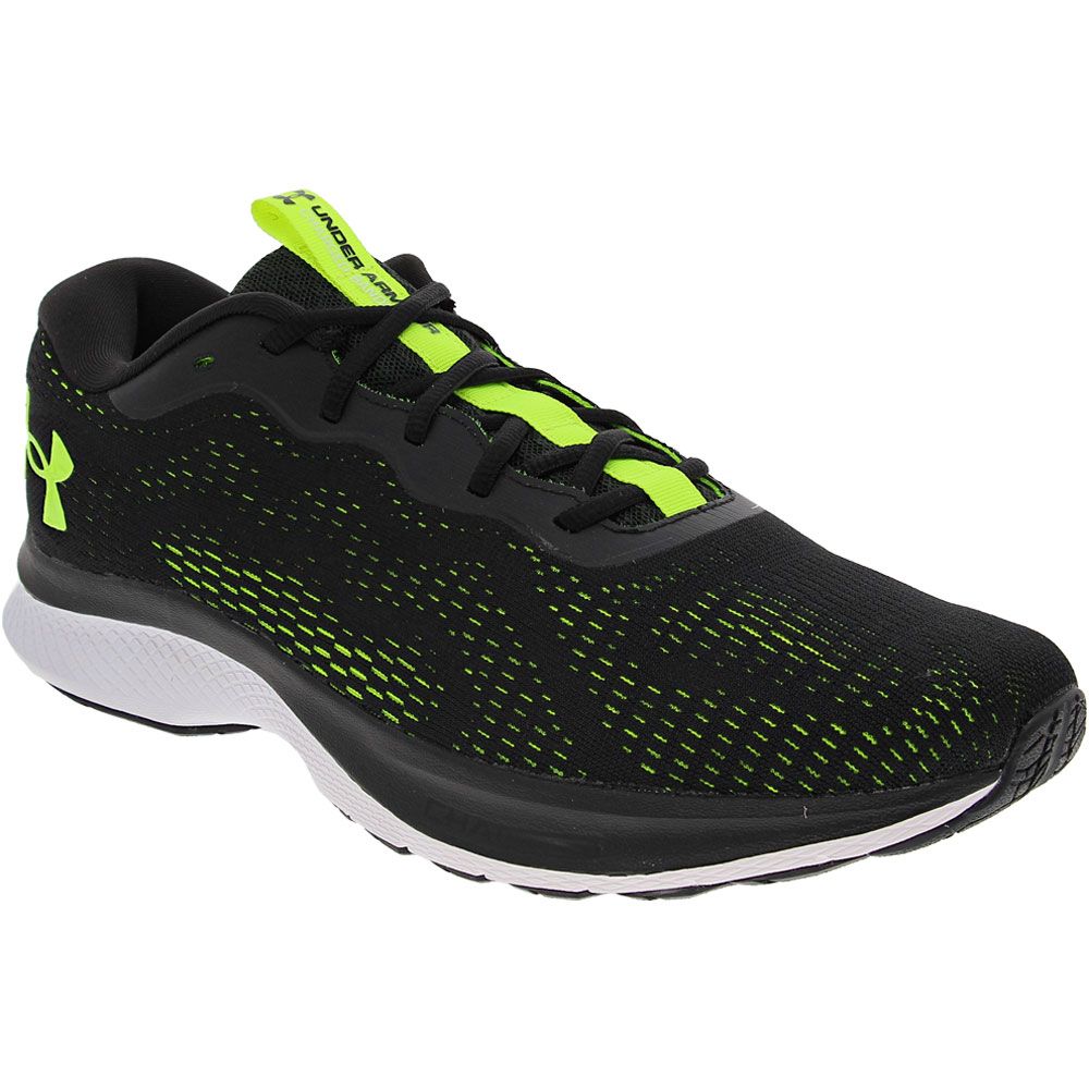 Under Armour Charged Bandit 7 Running Shoes - Mens Black White Neon Green