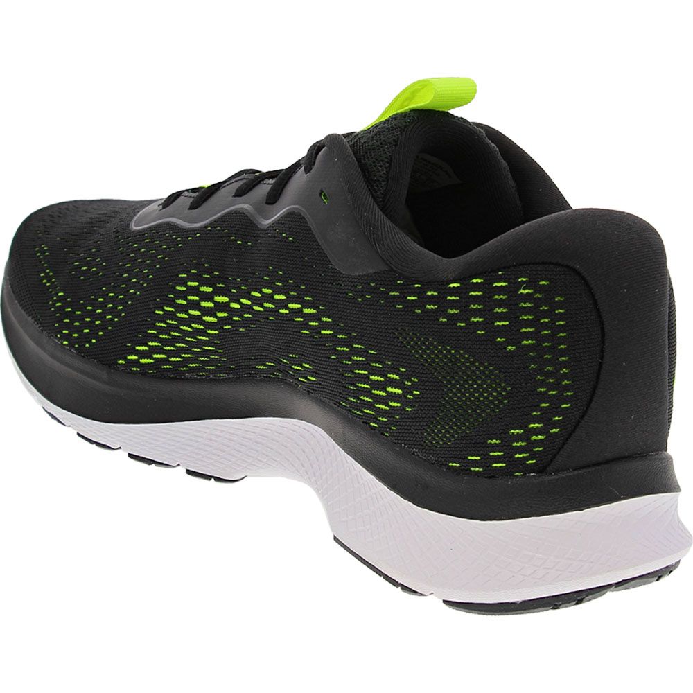 Under Armour Charged Bandit 7 Running Shoes - Mens Black White Neon Green Back View