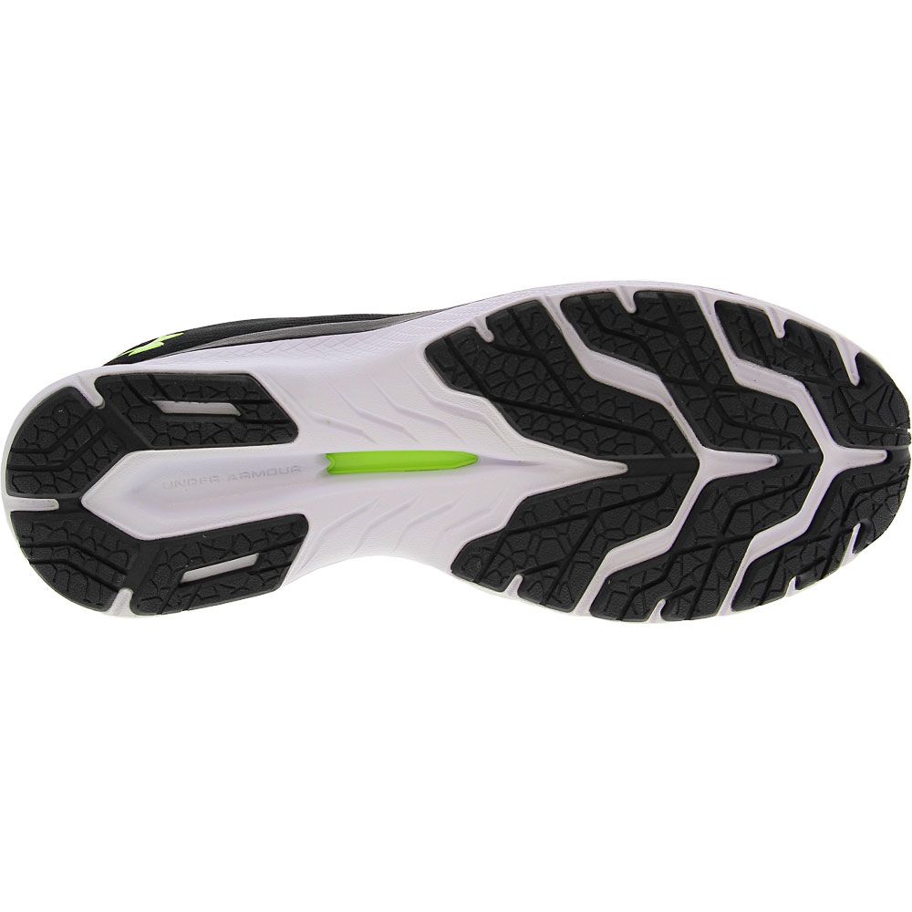 Under Armour Charged Bandit 7 Running Shoes - Mens Black White Neon Green Sole View