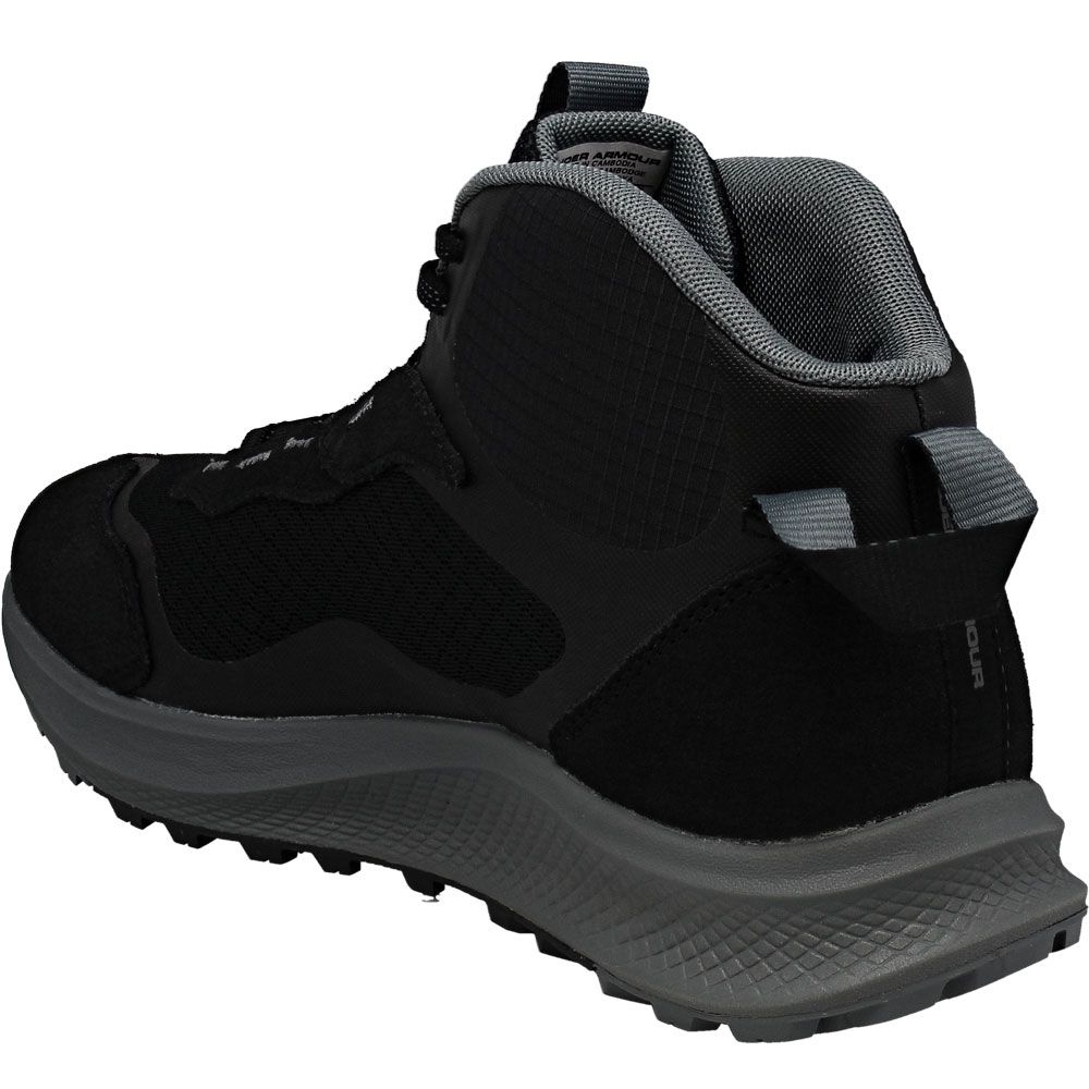 Under Armour Charged Bandit Trek 2 Hiking Boots - Mens Black Pitch Gray Back View