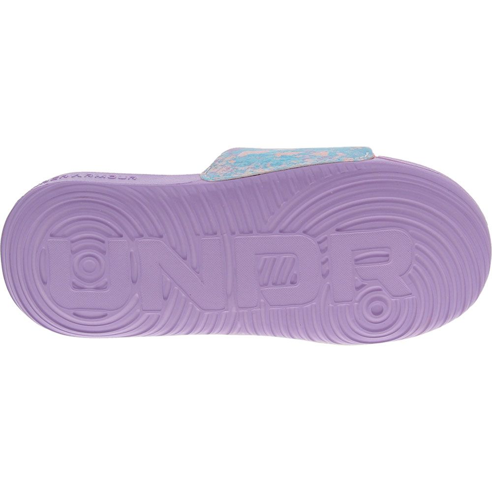 Under Armour Ansa Graphic Slide Sandals - Boys | Girls Purple Multi Sole View