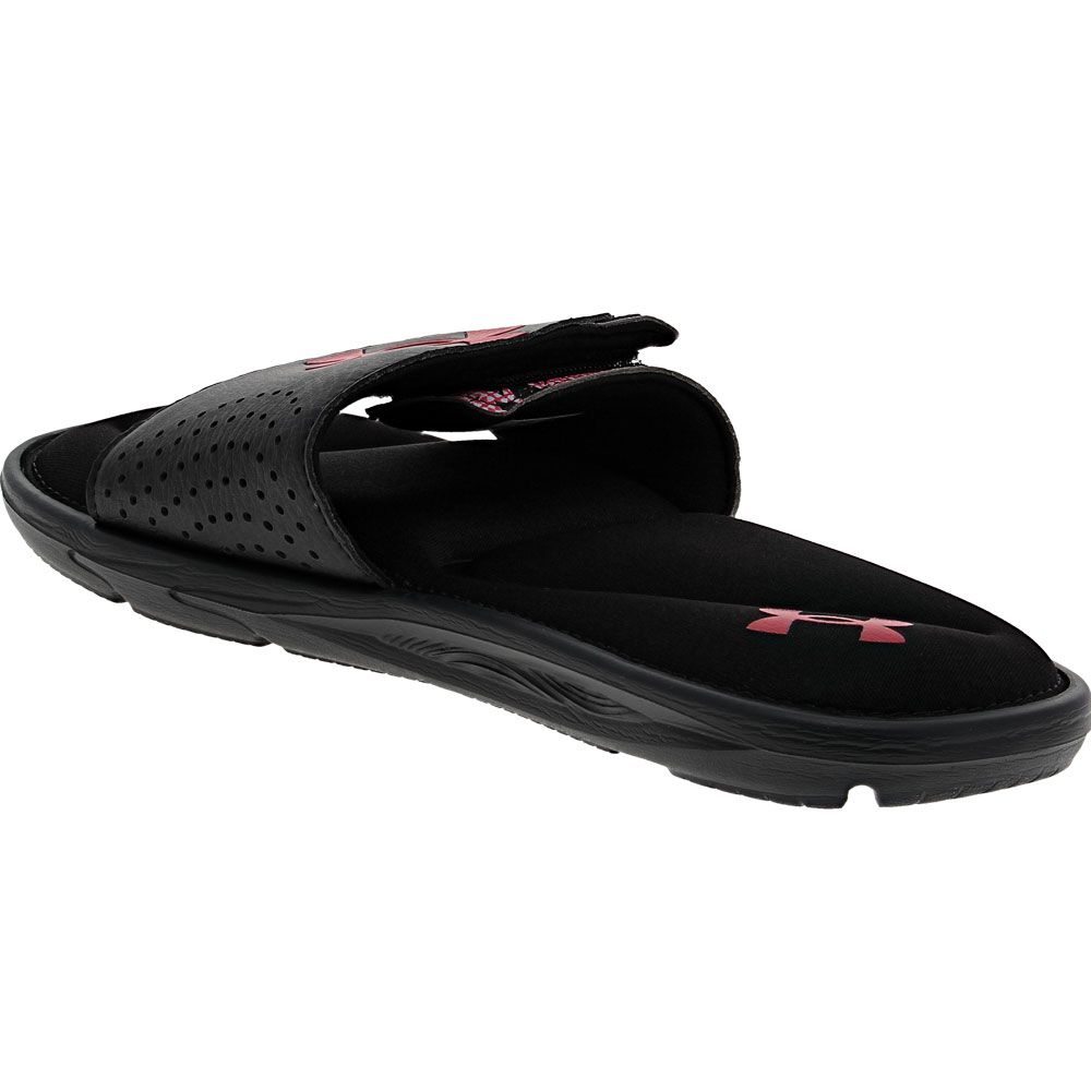 Under Armour Ignite 6 Graphic Strap Water Sandals - Mens Black Beta Red Leaf Back View